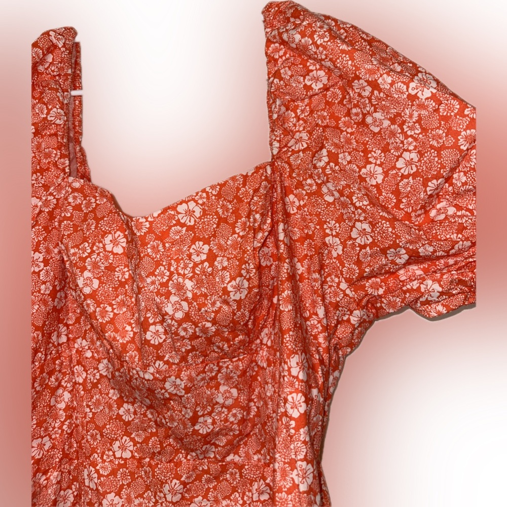 Anthropologie Floral Puff Sleeve Dress - Picture 4 of 6